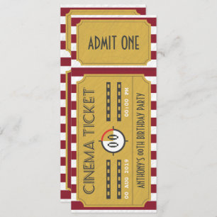 Movie Ticket Geburtstagsparty Fotoeinladung hinzuf Einladung