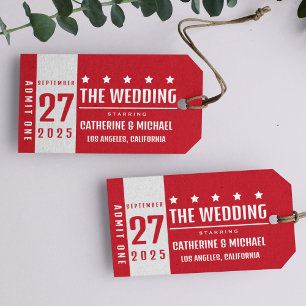 Movie Ticket Hollywood Wedding Unique Geschenkanhänger