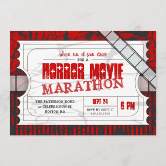 Movie Ticket Horror Movie Party Einladung