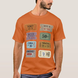 Movieicket-Aufkleber-Packung Aktiv lustig T-Shirt
