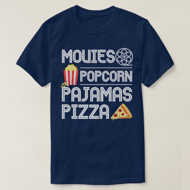 Movies Popcorn Pajamas Pizza Premium 10272321 T-Shirt (Design vorne)