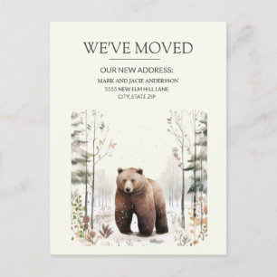 Moving Announcement Bear Mountains Snow Postkarte