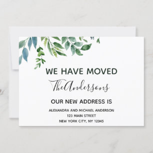 Moving Announcement Spring Greenery Einladung