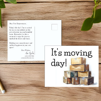 Moving Day Herzlichen Glückwunsch Postkarte