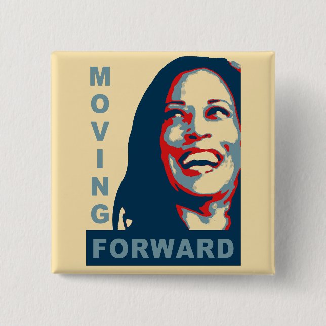MOVING FOWARD - Kamala Harris für Präsident 2024 Button (Vorderseite)