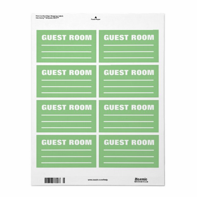 Moving Packing Organizing Labels - Guest Bedroom (Vorne)