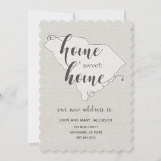 Moving to S Carolina New Address Home Sweet Home Einladung