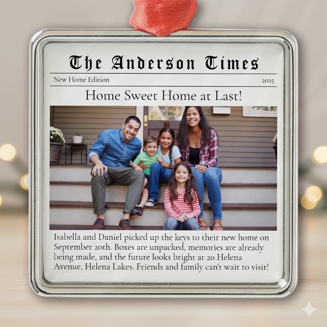 Moving Zuhause First Christmas New House Ornament Aus Metall (Von Creator hochgeladen)