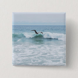 Möwe am Strand in Kalifornien Button