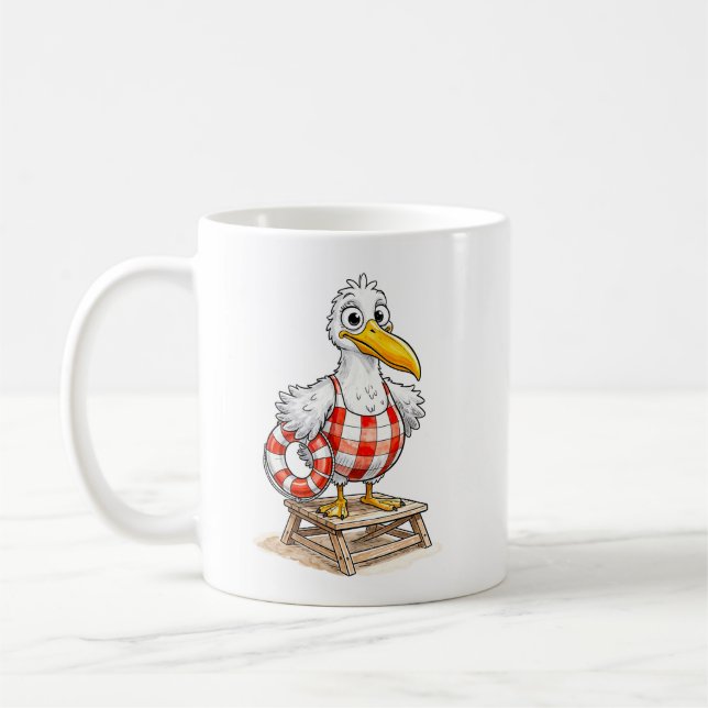 Möwe Comic Rettungsschwimmer Vogel Kaffeetasse (Links)
