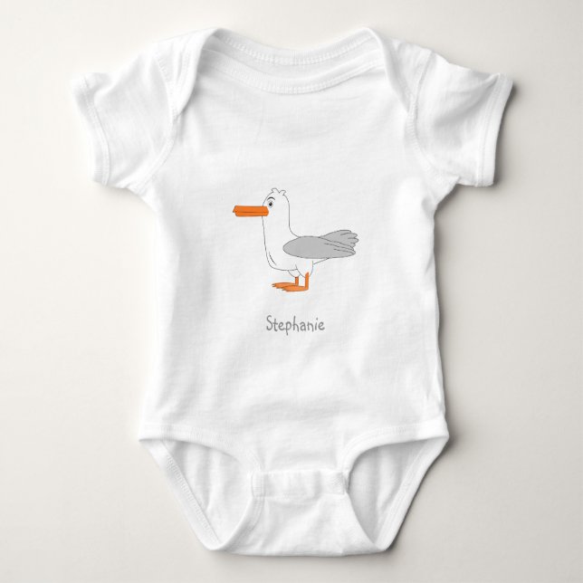 Möwe Design personalisiert Baby Strampler (Vorderseite)
