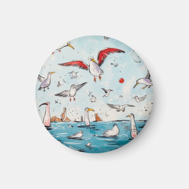 Möwe Magnet Vogel Thema Magnet (Vorne)