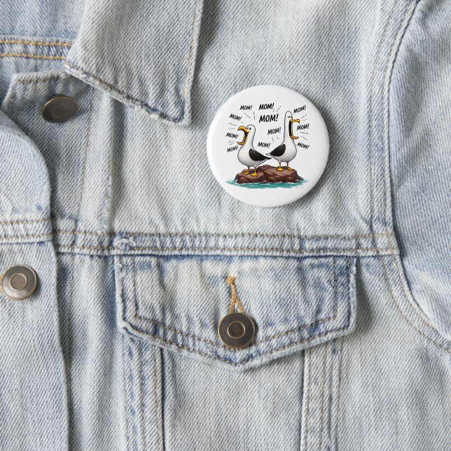 Möwe Mama Lustig Personalisiert Button (Beispiel)