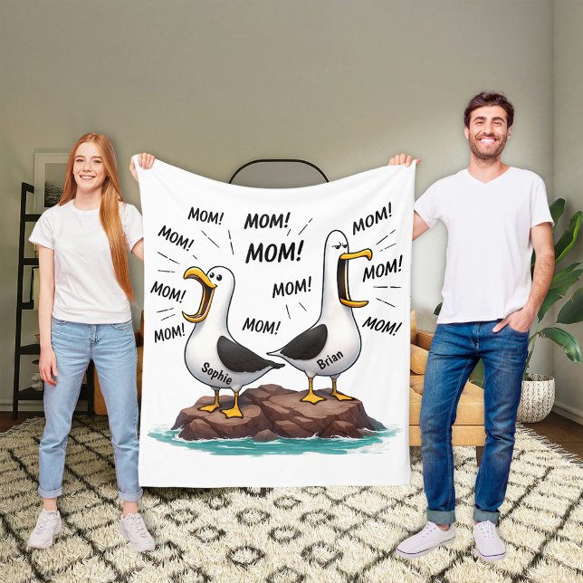 Möwe Mama Lustig Personalisiert Fleecedecke (Von Creator hochgeladen)
