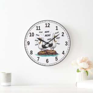 Möwe Mama Lustig Personalisiert Große Wanduhr