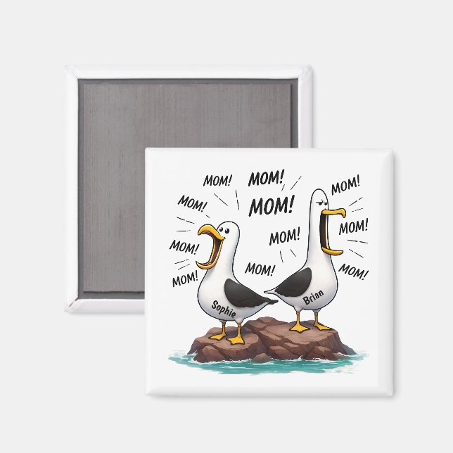 Möwe Mama Lustig Personalisiert Magnet (Vorderseite/Rückseite)