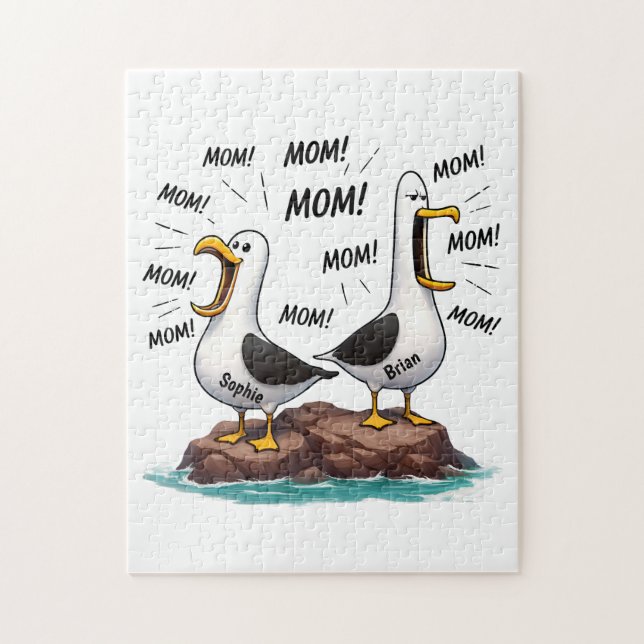 Möwe Mama Lustig Personalisiert Puzzle (Vertikal)