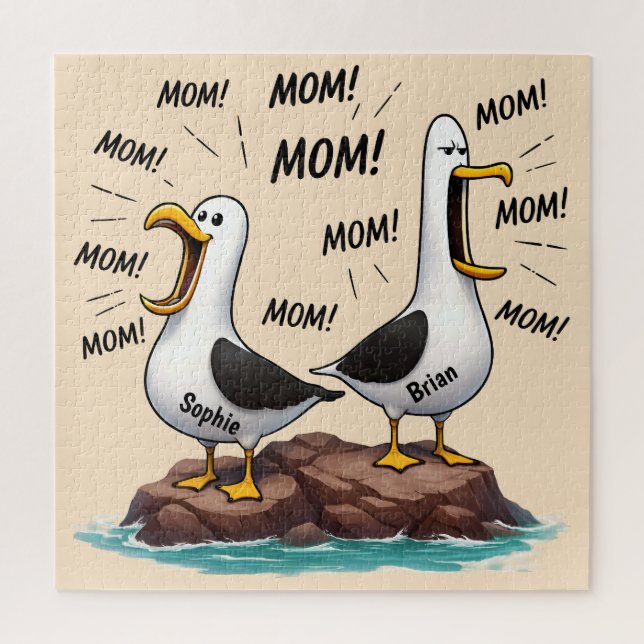 Möwe Mama Lustig Personalisiert Puzzle (Vertikal)