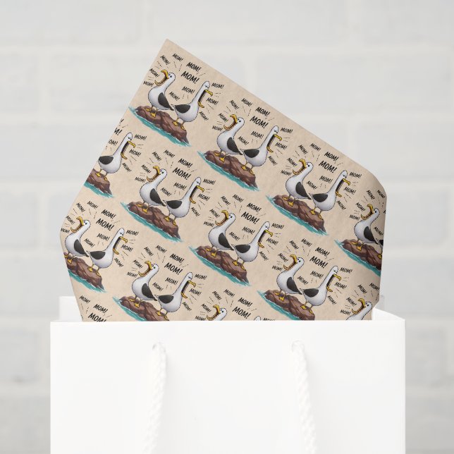 Möwe Mama Lustig Personalisiert Seidenpapier (Geschenktüte)