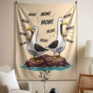 Möwe Mama Lustig Personalisiert Wandteppich