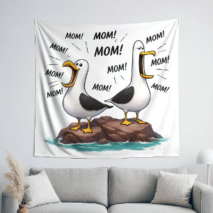 Möwe Mama Lustig Personalisiert Wandteppich