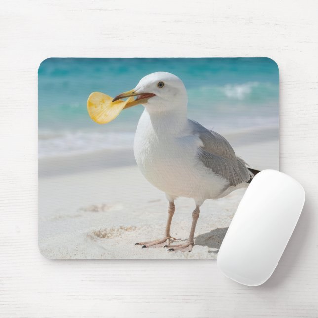 Möwe mit einer Kartoffelchip Mousepad (Mit Mouse)