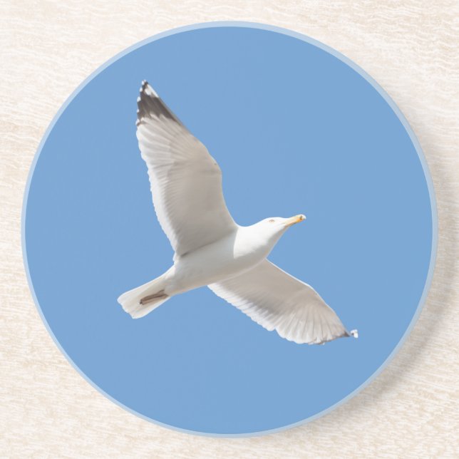 Möwe Sandstein Untersetzer (Vorne)