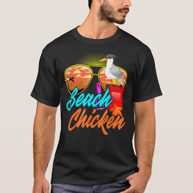 Möwe Strand Huhn Tier T-Shirt (Vorderseite)