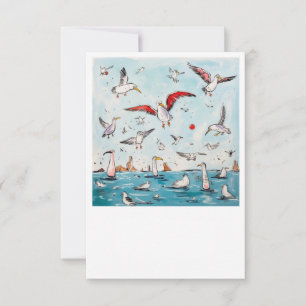 Möwe, Vogel, fliegende Vögel Dankeskarte