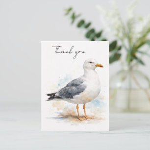Möwe Vogel Ozean Strand Aquarell Marine Feiertagspostkarte
