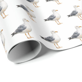 Möwe Vogel Strand Ozean Küste Aquarell Geschenkpapier
