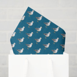 Möwe Vogel Strand Ozean Küste Blau Aquarell Seidenpapier