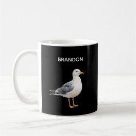 Möwe Vogel Strand Ozean Küste Schwarze Wasserfarbe Kaffeetasse
