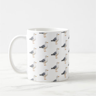 Möwe Vogel Strand Ozean Küste Weiß Aquarell Kaffeetasse
