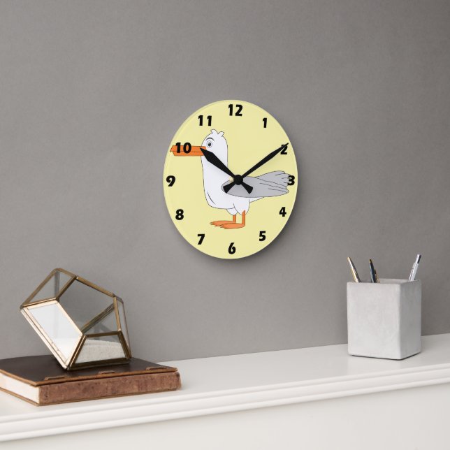 Möwen-Design Runde Wanduhr (Büro)