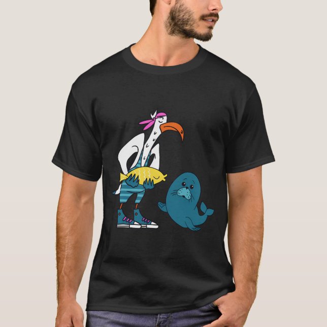 Möwen füttern Robben T-Shirt (Vorderseite)