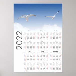 Möwen-Kalender 2022 Poster - Sonntag zuerst