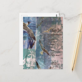 Möwen Liste der Vögel Mixed Media Collage Postkarte