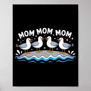 Möwen Mama Schreit Wasser Spaß Strand Familie Poster