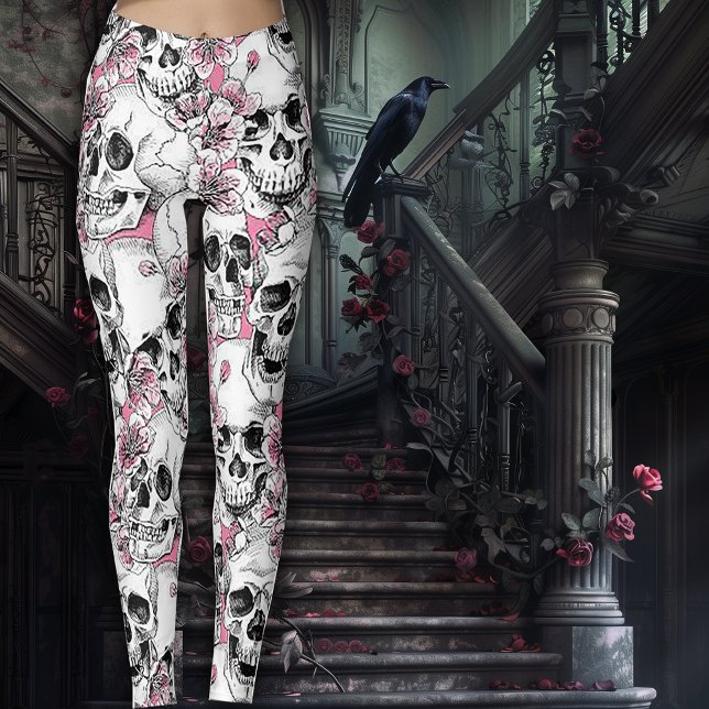 Möwen mit rosa Blume Leggings (Von Creator hochgeladen)
