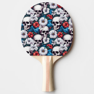 Möwen mit Rot-Weiß-Blume Tischtennis Schläger