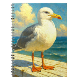 Möwen-Notizbuch | Küstenstrand-Vogel-Kunsttagebuch Notizblock