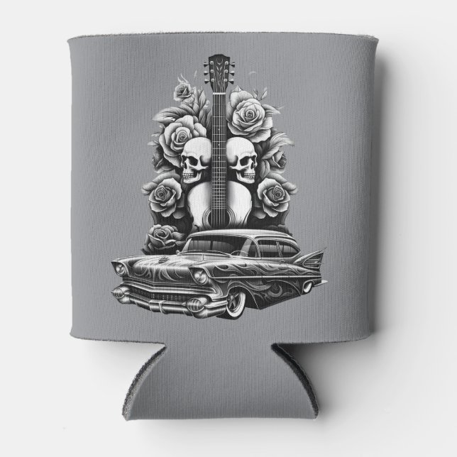 Möwen, Rose & Lowrider Art können kühlen Dosenkühler (Vorderseite)