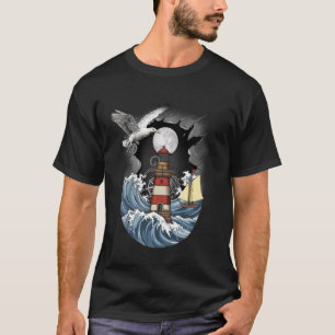Möwen Seeleute Leuchtturm Schiffe Kompass T-Shirt