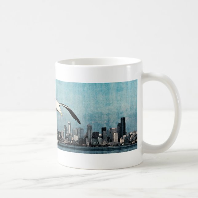 Möwen über die Tasse Seattle (Rechts)
