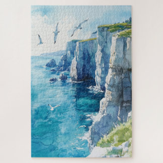 Möwen über Klippen am Meer Puzzle
