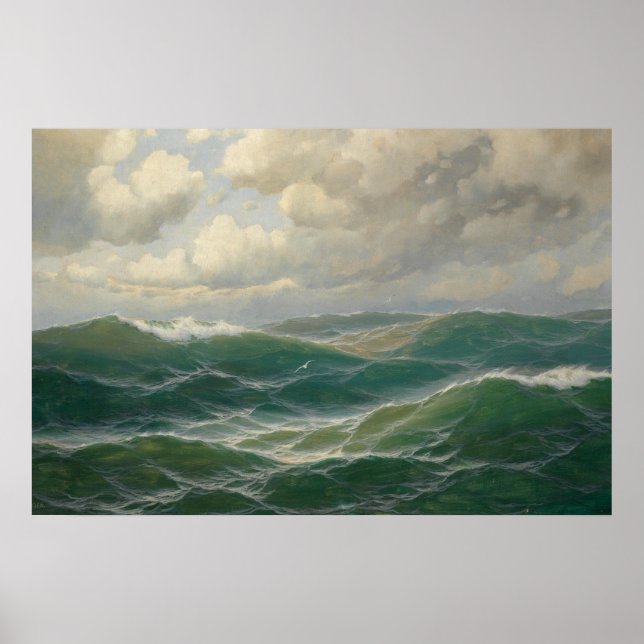 Möwen über Wellen von Max Jensen Poster (Vorne)