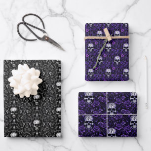 Möwen und Blume Goth Geschenkpapier Set