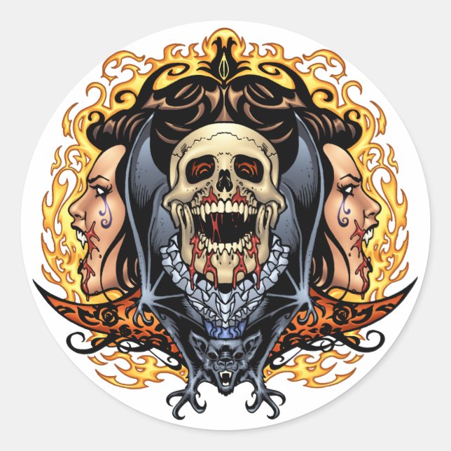 Möwen, Vampire und Fledermäuse, die von Al Rio ind Runder Aufkleber (Vorderseite)