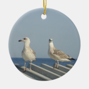 Möwenpaar Keramik Ornament